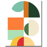 Paint by Numbers Art Abstract Painting Geometry Quarter Circles