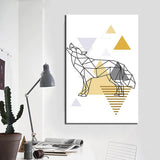 Paint by Numbers Art Line Drawing Geometry Polygon Howling Wolf