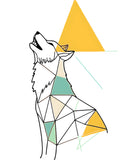 Paint by Numbers Art Line Drawing Geometry Polygon Howling Wolf