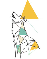 Paint by Numbers Art Line Drawing Geometry Polygon Howling Wolf