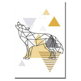 Paint by Numbers Art Line Drawing Geometry Polygon Howling Wolf