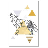 Paint by Numbers Art Line Drawing Geometry Polygon Howling Wolf