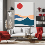 Painting by Numbers Colored Sun with Clouds Over The Mountains