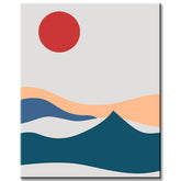 Painting by Numbers Colored Sun with Clouds Over The Mountains