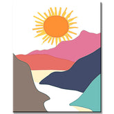 Painting by Numbers Art Minimalism Sunrise Behind The Mountains