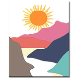 Painting by Numbers Art Minimalism Sunrise Behind The Mountains