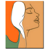 Painting by Numbers Art Minimalism Silhouette Half Colored Face of A Woman