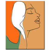 Painting by Numbers Art Minimalism Silhouette Half Colored Face of A Woman