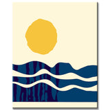 Painting by numbers art minimalism sun and waves