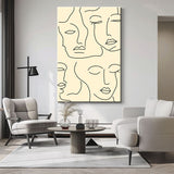 Paint by Numbers Line Art Silhouettes Faces