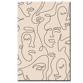 Paint by Numbers Line Art Silhouettes Faces