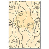 Paint by Numbers Line Art Silhouettes Faces