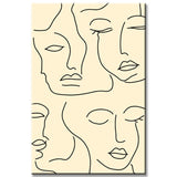 Paint by Numbers Line Art Silhouettes Faces