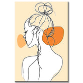 Painting by Numbers Art Minimalism Line Drawing Woman with Bun