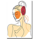 Painting by numbers art minimalism drawing woman with bun