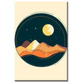 Painting by Numbers Art Minimalism Night Over The Mountains