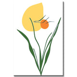 Painting by Numbers Art Minimalism Line Drawing with Plant Leaf