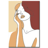 Painting by Numbers Art Minimalism Line Drawing Woman with Hand on Chin