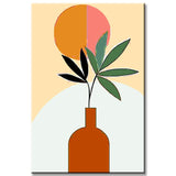 Painting by Numbers Art Minimalism Plant in Vase with Sun