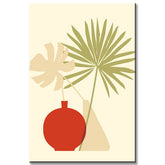 Painting by numbers art minimalism two palm leaves