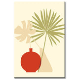 Painting by numbers art minimalism two palm leaves