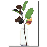 Paint by numbers minimalist painting of a plant in a glass vase