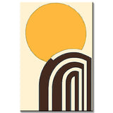 Painting by Numbers Art Minimalism Sun and Black Lines