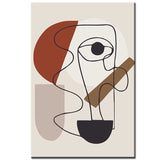 Painting by numbers art minimalism man with hat and stick