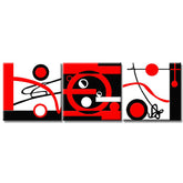 Painting by Numbers Art Abstract Circles and Lines Black-White-Red