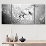 Painting by Numbers Art Two Kissing Mouths 3-Panel Triptych