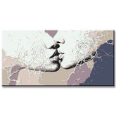 Painting by Numbers Art Two Kissing Mouths