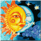 Painting by Numbers Art Half Sun and Half Moon in one Face