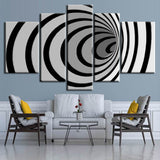 Painting by Numbers Abstract Art Painting Spiral 5-Panel