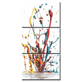 Painting by Numbers Art Abstract Rainbow Colored Splashes 3 Panel