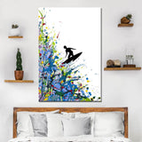 Painting by Numbers Art Abstract Surfer Jumping Out of Water Blobs