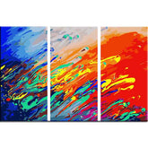 Painting by Numbers Modern Art Color Explosion 3-Panel Triptych