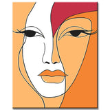 Paint by Numbers Minimalism Line Drawing Woman Face
