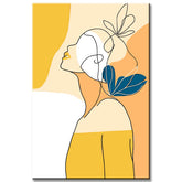 Paint by Numbers Minimalism Line Drawing Woman Flower