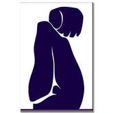 Painting by Numbers Minimalism Purple White Figure