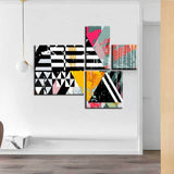 Painting by Numbers Abstract Art Colorful Shapes Multi-Part