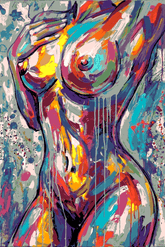 Painting by Numbers Art Nude Woman Abstract