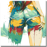 Painting by Numbers Nude Art Colored Bottom
