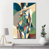 nude woman geometric elegant DIY art wall decor modern artwork