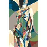 nude woman geometric elegant