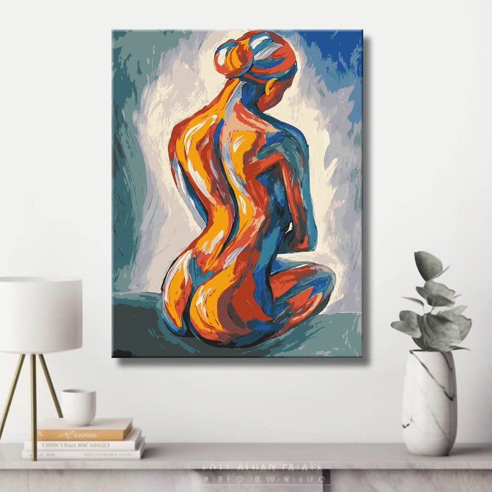 nude woman back expressive DIY art wall decor modern artwork
