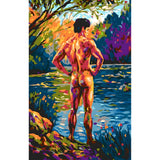 DIY Paint by Numbers Nude Man Landscape Colorful Modern Art Kit