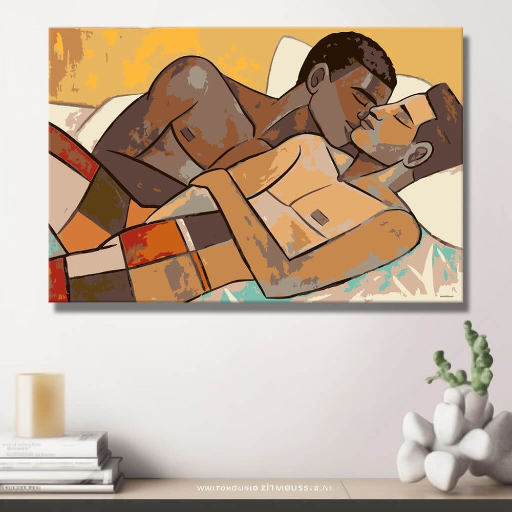 Paint by Numbers nude couple modern DIY art wall decor modern artwork