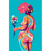 Paint by Numbers nude woman flowers abstract