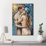 Paint by Numbers nude couple kiss DIY art wall decor modern artwork