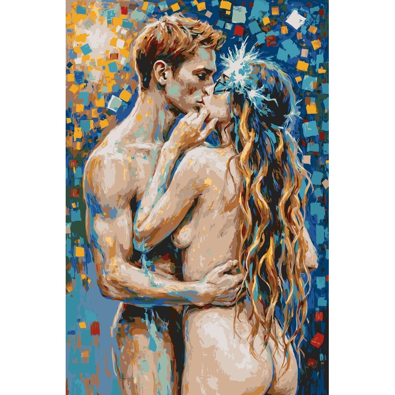 Paint by Numbers nude couple kiss